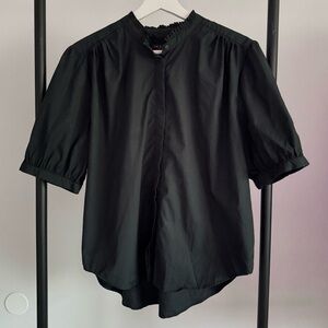 rag & bone Black Puff Sleeve Blouse